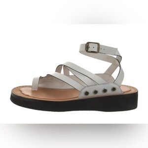 Loewe chunky white leather sandals size 39 women’s with box